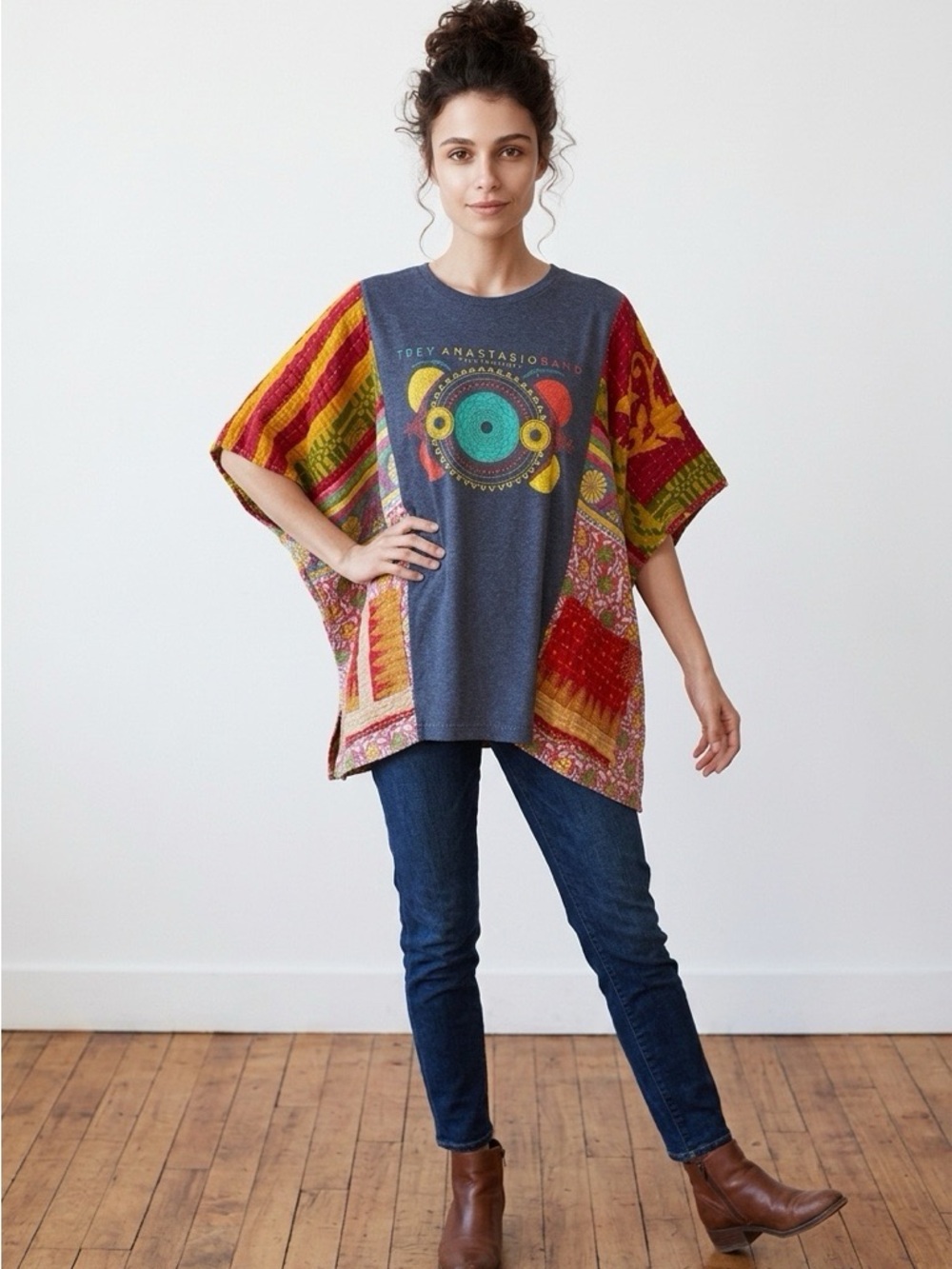 Handcrafted Upcycled Trey Anastasio Band Kantha Tunic NWT One Size